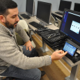 Professor Brandon Catalan in Salve Regina University's new digital forensics lab